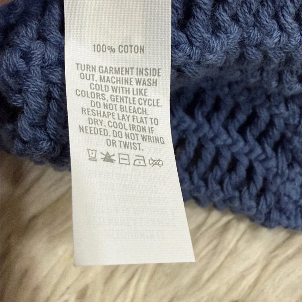 Aerie Easy High-Neck Crochet-Style Tank in‎ Cottage Blue Size Med NWT Lagenlook - Picture 6 of 7